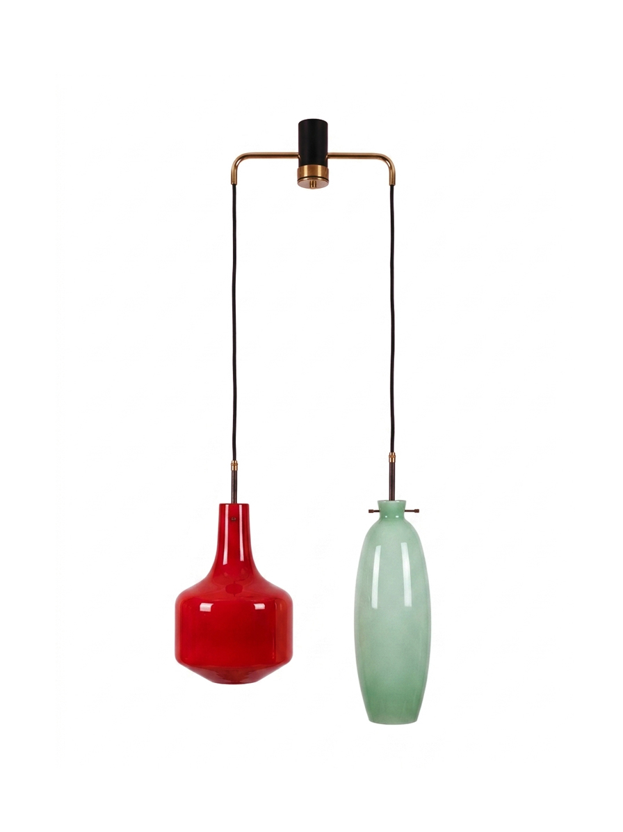 Lampadario con vetri Vistosi colorati